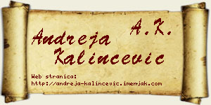 Andreja Kalinčević vizit kartica